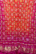 Multicolor Bandhani Pure Gajji Silk Gharchola Design Dupatta - Luxurion World- Crafted Heirlooms
