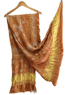 Stylish Mustard Yellow Bandhani Gajji Silk Dupatta for Ethnic Look - Luxurion World