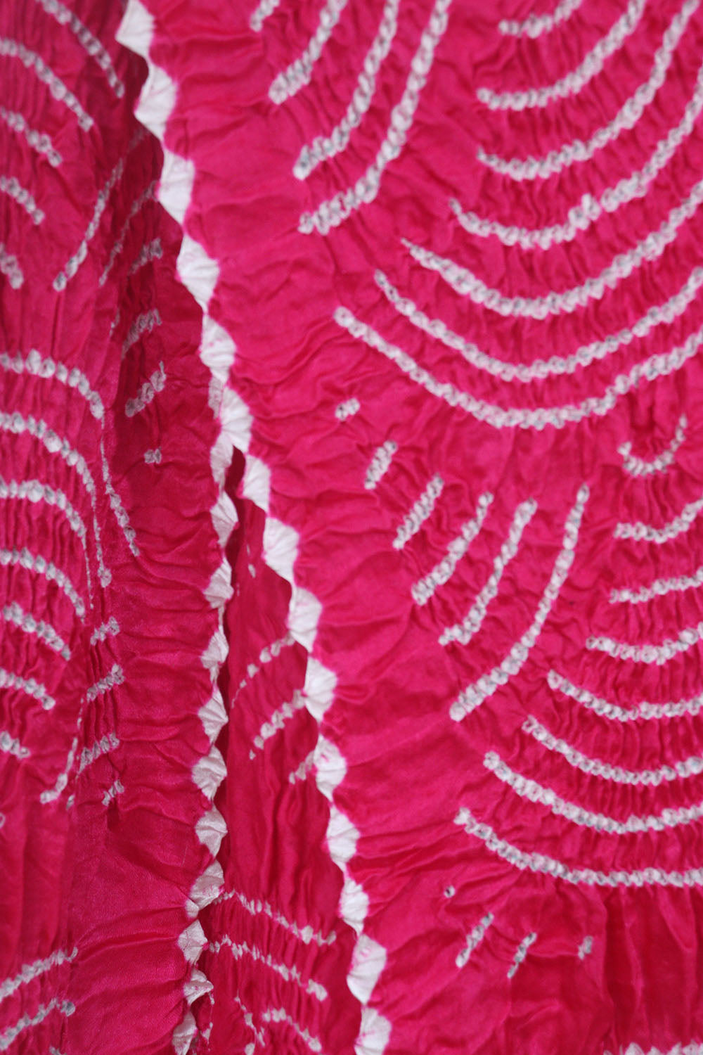 Pink Bandhani Pure Gajji Silk Dupatta - Luxurion World