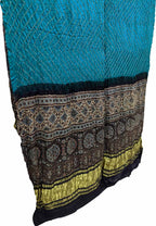 Blue Bandhani Ajrakh Gajji Silk Dupatta - Pure Elegance - Luxurion World