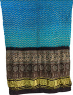 Blue Bandhani Ajrakh Gajji Silk Dupatta - Pure Elegance - Luxurion World