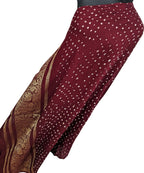 Elegant Maroon Bandhani Silk Dupatta with Tissue Border - Luxurion World