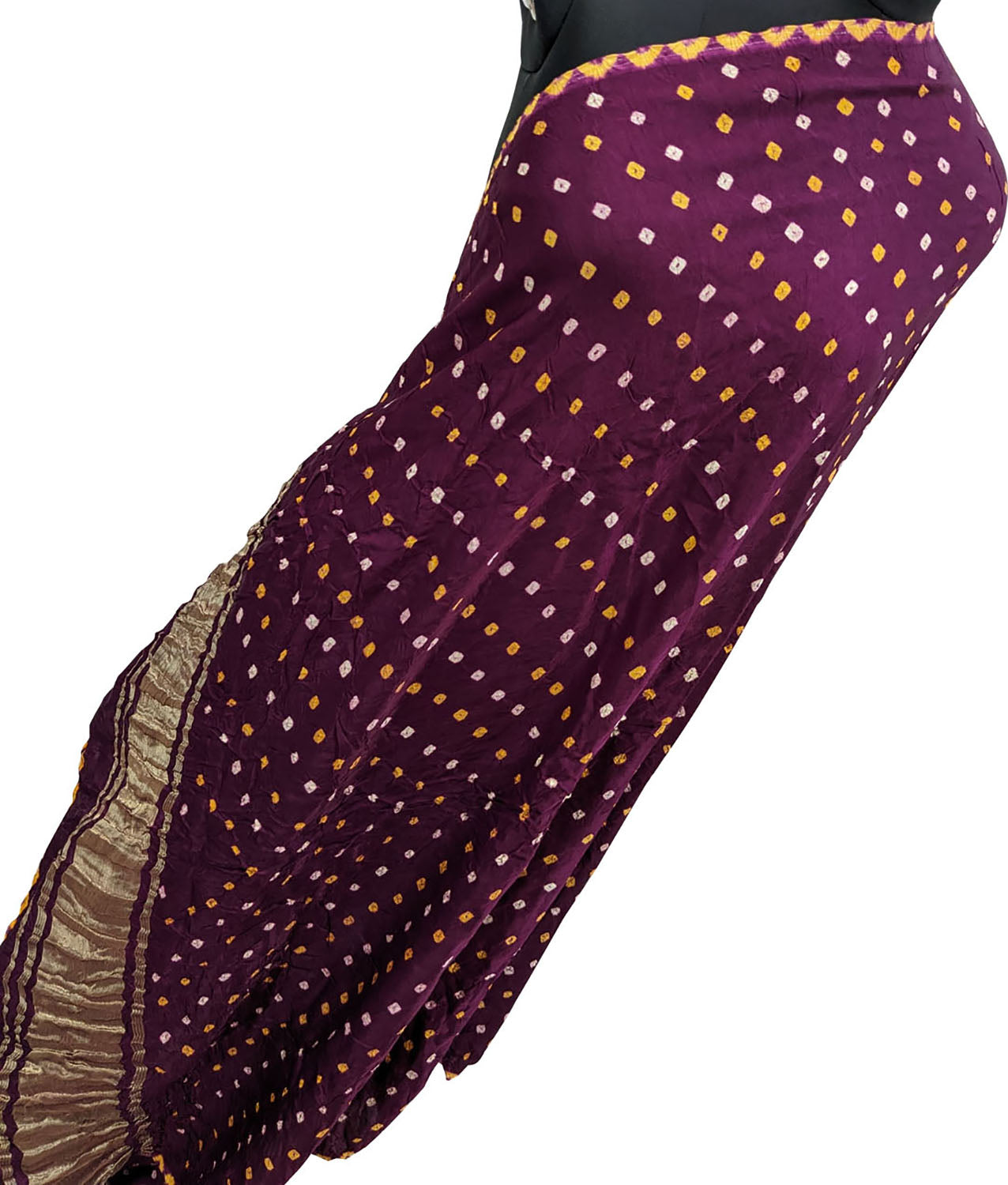 Stunning Purple Bandhani Modal Silk Dupatta - Luxurion World