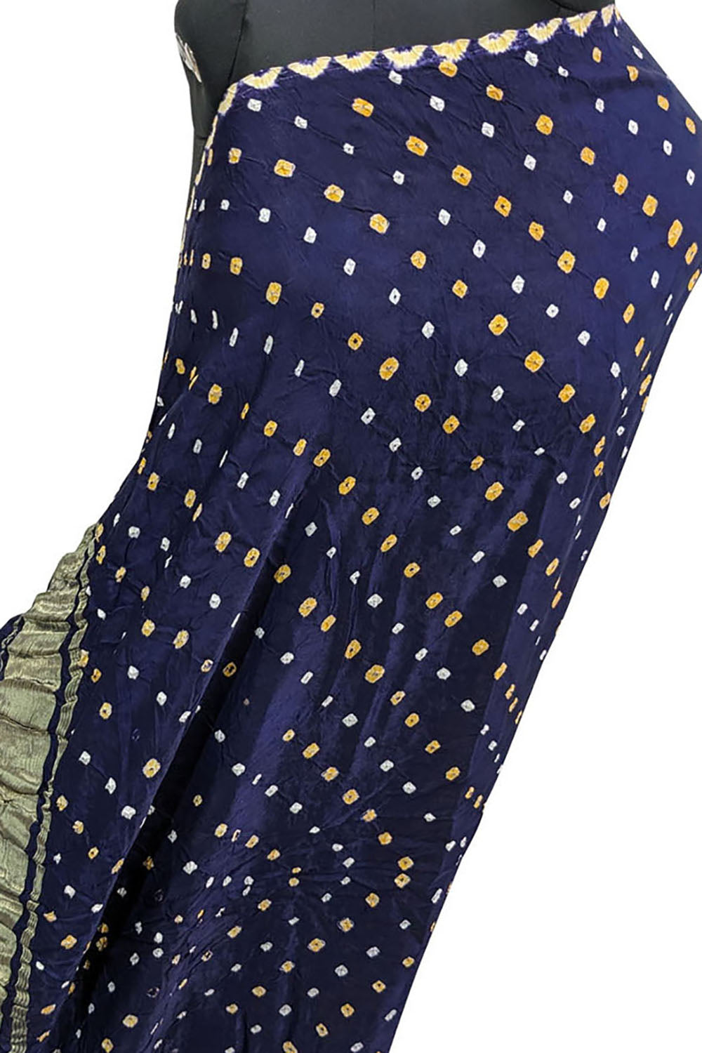 Blue Bandhani Modal Silk Dupatta with Tissue Border - Luxurion World