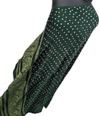 Green Bandhani Modal Silk Tissue Border Dupatta - Luxurion World