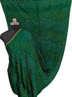 Handcrafted Green Bandhani Gajji Silk Dupatta - Luxurion World