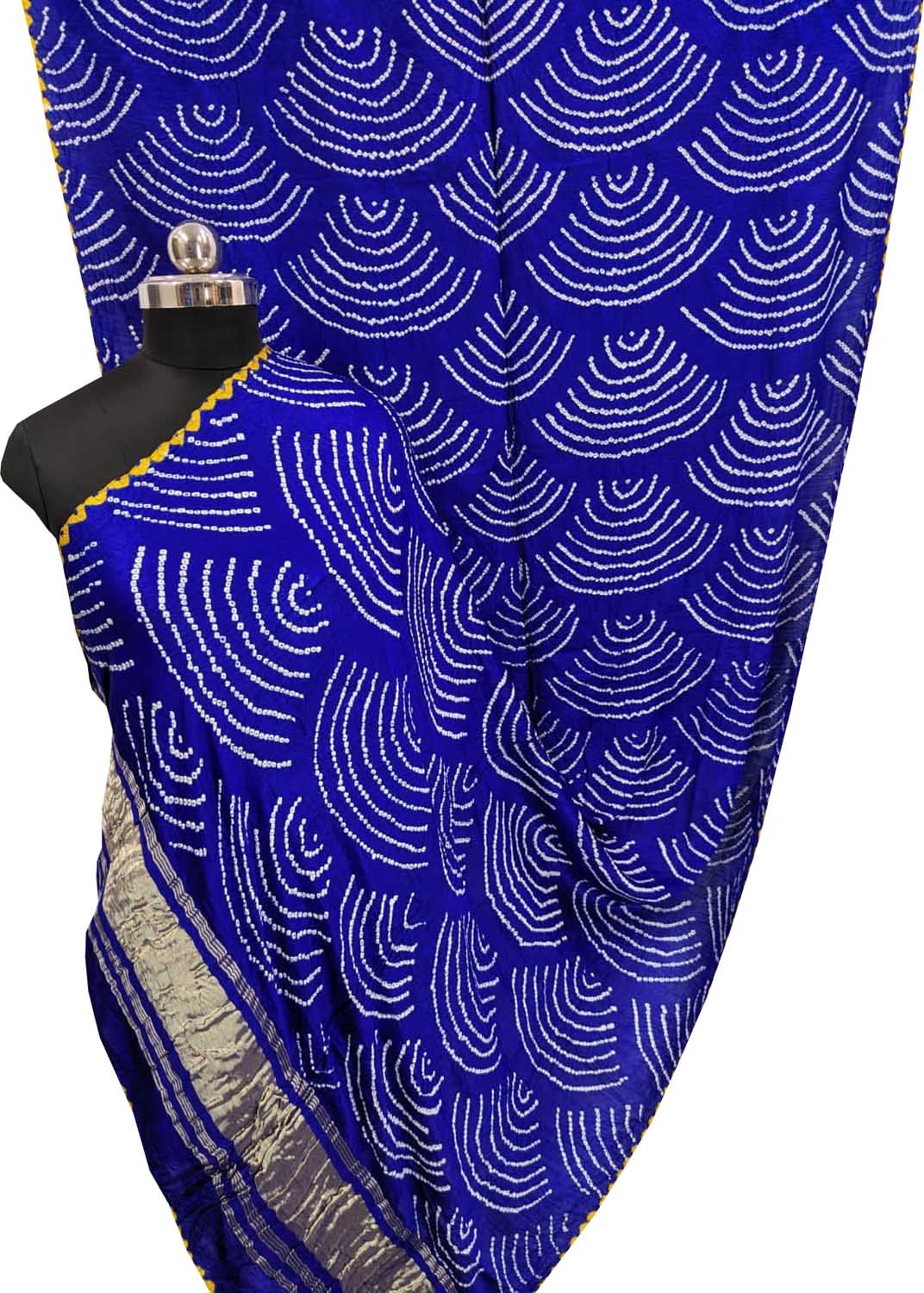 Blue Bandhani Gajji Silk Dupatta - Elegant and Luxurious - Luxurion World