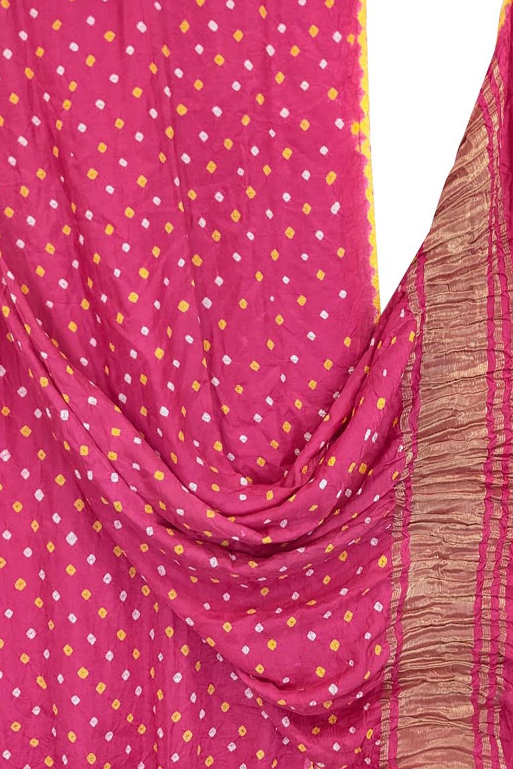 Stunning Pink Bandhani Modal Silk Dupatta - Luxurion World