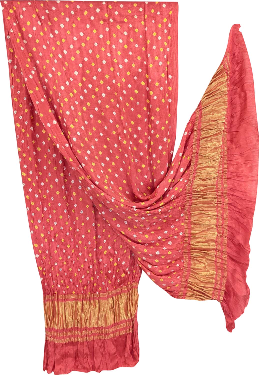 Peach Bandhani Modal Silk Dupatta - Elegant and Stylish - Luxurion World