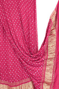 Stunning Pink Bandhani Modal Silk Dupatta - Luxurion World