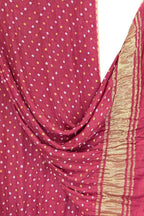 Stunning Pink Bandhani Modal Silk Dupatta - Luxurion World