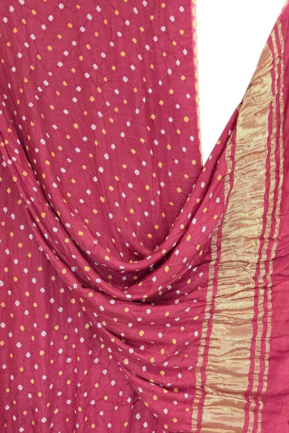 Stunning Pink Bandhani Modal Silk Dupatta - Luxurion World