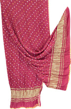 Stunning Pink Bandhani Modal Silk Dupatta - Luxurion World