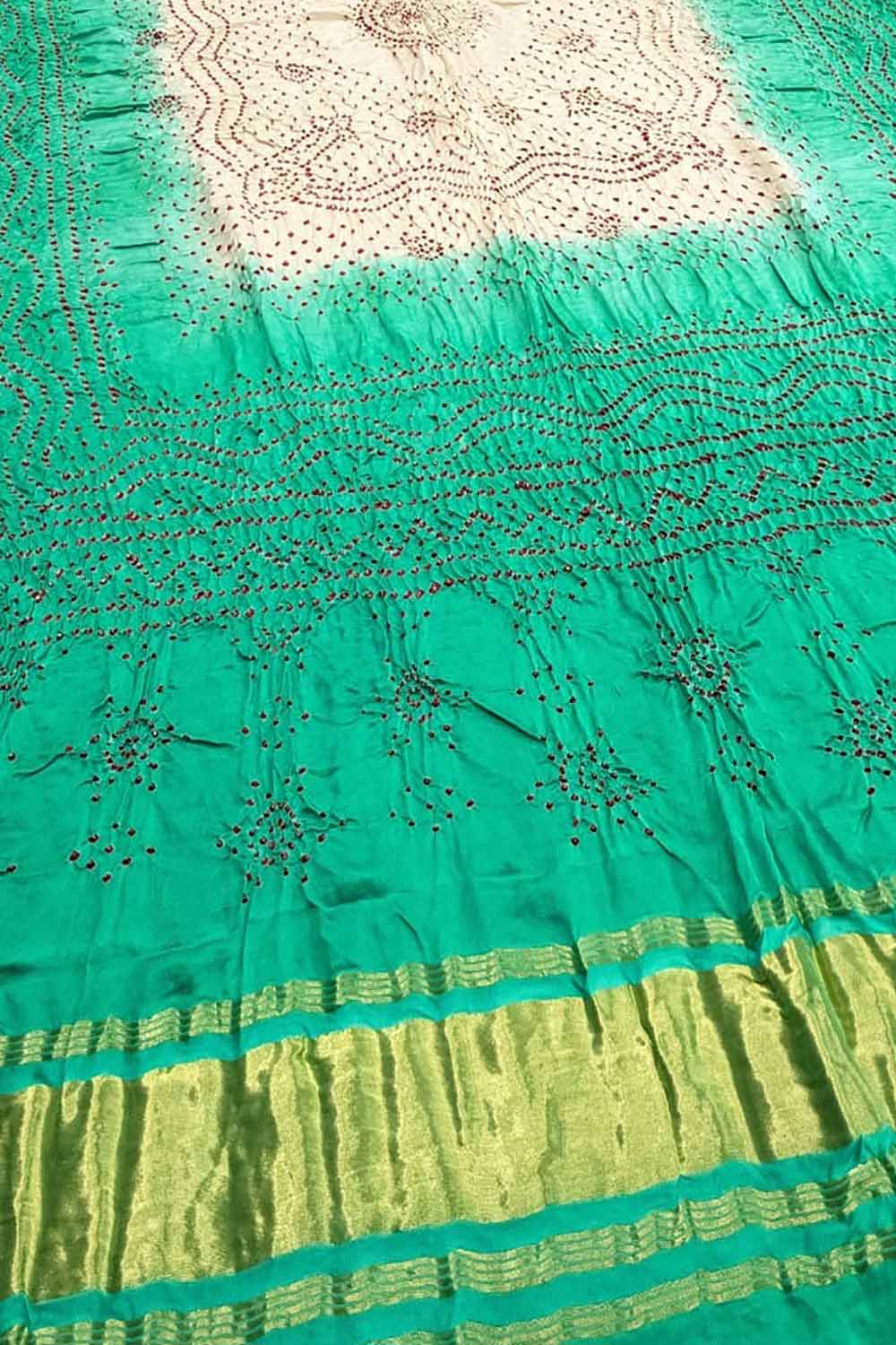 Blue Bandhani Gajji Silk Dupatta - Pure Elegance - Luxurion World