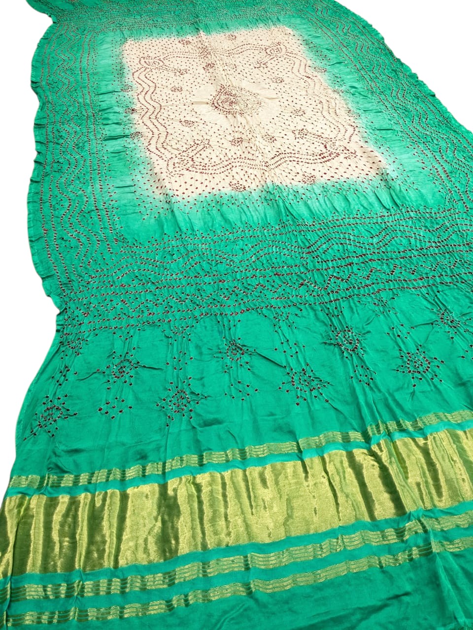 Blue Bandhani Gajji Silk Dupatta - Pure Elegance - Luxurion World