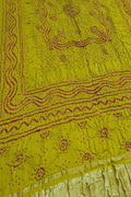 Green Bandhani Gajji Silk Dupatta - Pure Elegance - Luxurion World