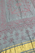 Elegant Grey Bandhani Gajji Silk Dupatta - Luxurion World