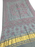 Elegant Grey Bandhani Gajji Silk Dupatta - Luxurion World