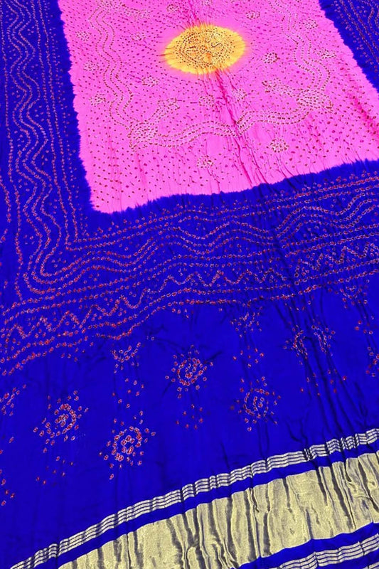 Blue Bandhani Gajji Silk Dupatta - Pure Elegance - Luxurion World