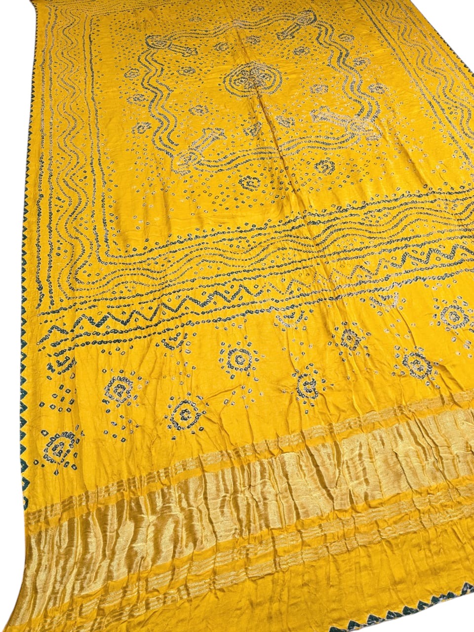Vibrant Yellow Bandhani Gajji Silk Dupatta - Luxurion World