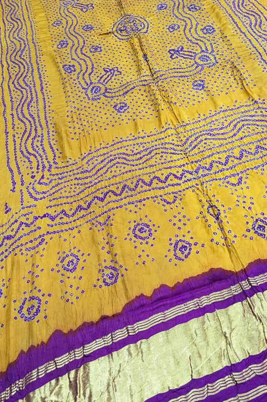Yellow Bandhani Gajji Silk Dupatta - Elegant and Vibrant - Luxurion World