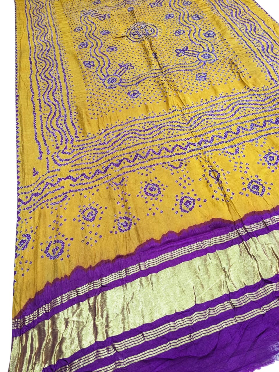 Yellow Bandhani Gajji Silk Dupatta - Elegant and Vibrant - Luxurion World