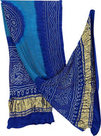 Blue Bandhani Pure Gajji Silk Dupatta - Elegant and Luxurious - Luxurion World- Crafted Heirlooms
