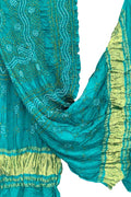 Blue Bandhani Gajji Silk Dupatta - Luxurion World- Crafted Heirlooms