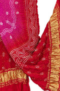 Multicolor Bandhani Gajji Silk Dupatta - Luxurion World- Crafted Heirlooms
