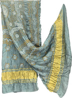 Grey Bandhani Gajji Silk Dupatta — Hand Tie-Dye, Reception & Festive