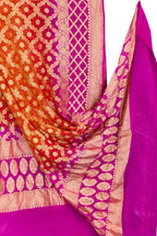 Multicolor Banarasi Bandhani Georgette Dupatta — Neemzari Weave, Celebration