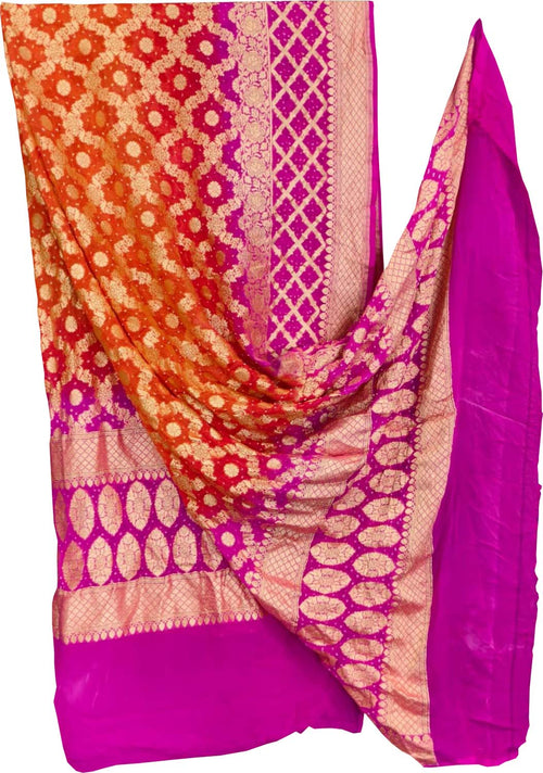 Multicolor Banarasi Bandhani Georgette Dupatta — Neemzari Weave, Celebration