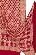 Red Banarasi Bandhani Georgette Dupatta — Neemzari Zari, Bridal