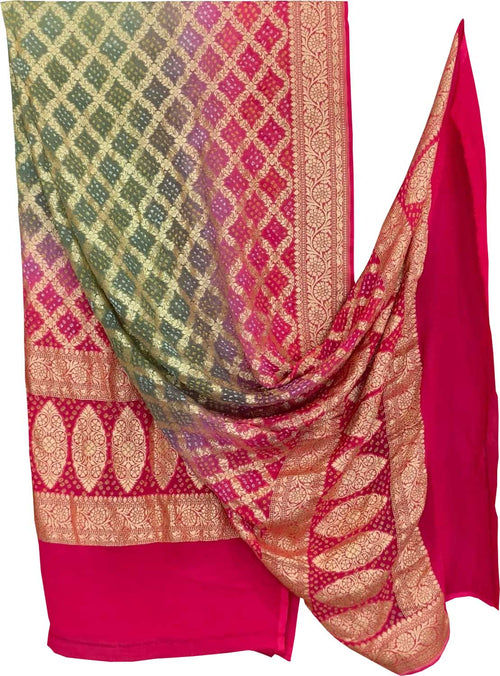 Multicolor Banarasi Bandhani Georgette Dupatta — Neemzari, Sangeet