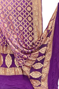 Purple Banarasi Bandhani Georgette Dupatta — Neemzari, Heirloom Craft