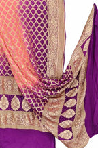 Purple & Pink Banarasi Bandhani Georgette Dupatta — Neemzari, Bridal