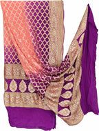 Purple & Pink Banarasi Bandhani Georgette Dupatta — Neemzari, Bridal