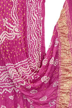 Pink Bandhani Modal Silk Dupatta