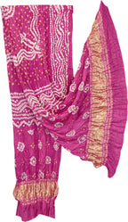 Pink Bandhani Modal Silk Dupatta