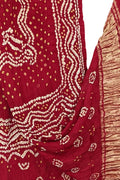 Red Bandhani Modal Silk Dupatta