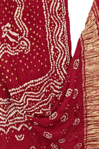 Red Bandhani Modal Silk Dupatta
