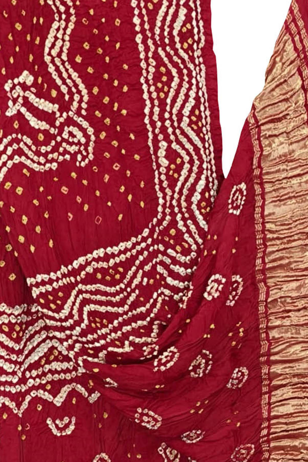 Red Bandhani Modal Silk Dupatta