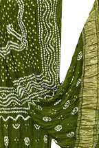 Green Bandhani Modal Silk Dupatta