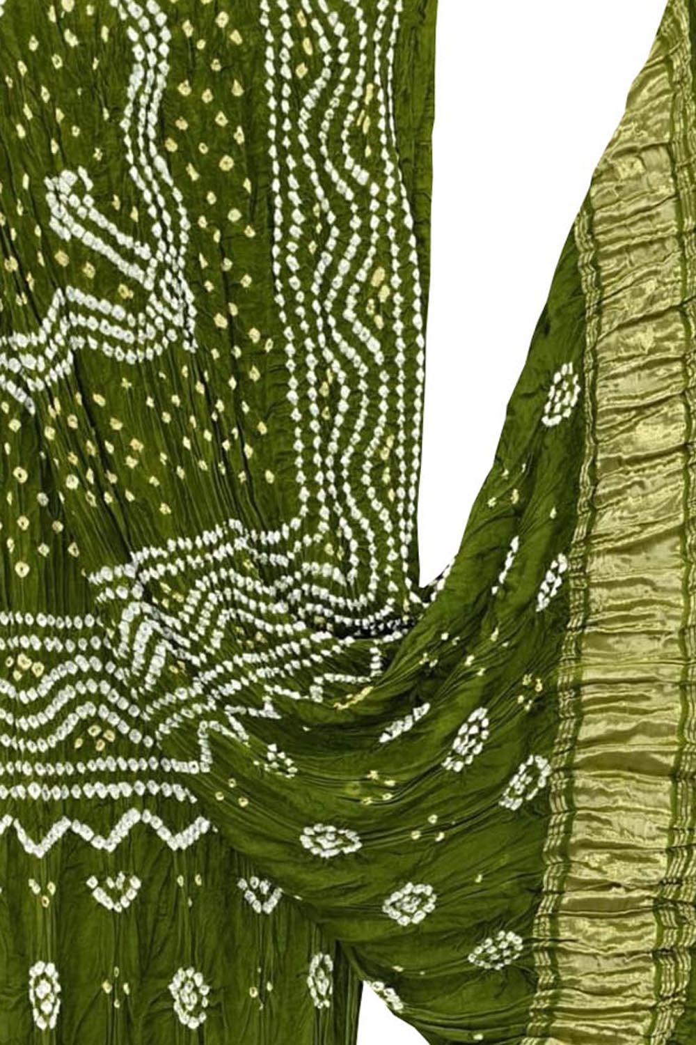 Green Bandhani Modal Silk Dupatta