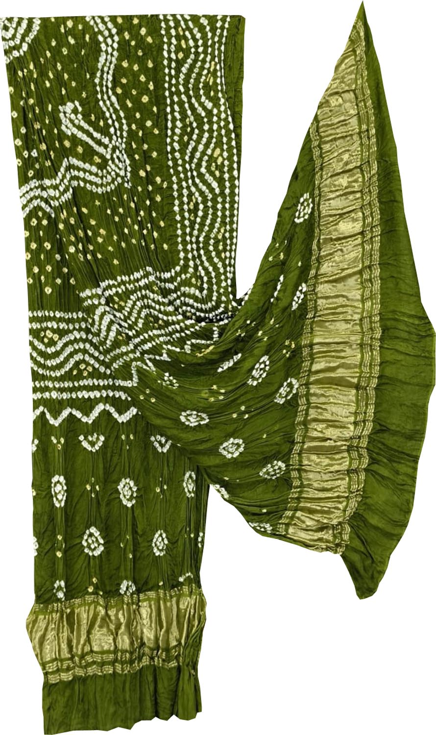 Green Bandhani Modal Silk Dupatta