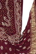 Maroon Bandhani Modal Silk Dupatta