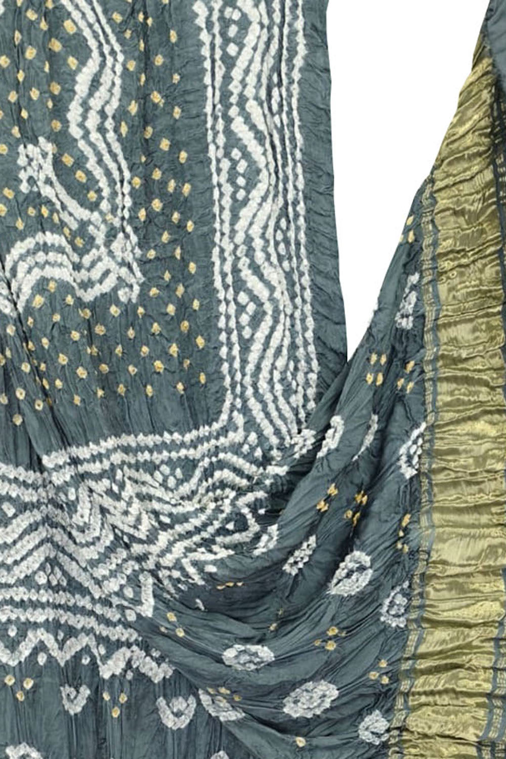 Grey Bandhani Modal Silk Dupatta