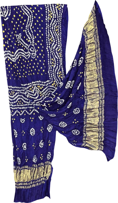 Blue Bandhani Modal Silk Dupatta