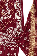 Maroon Bandhani Modal Silk Dupatta