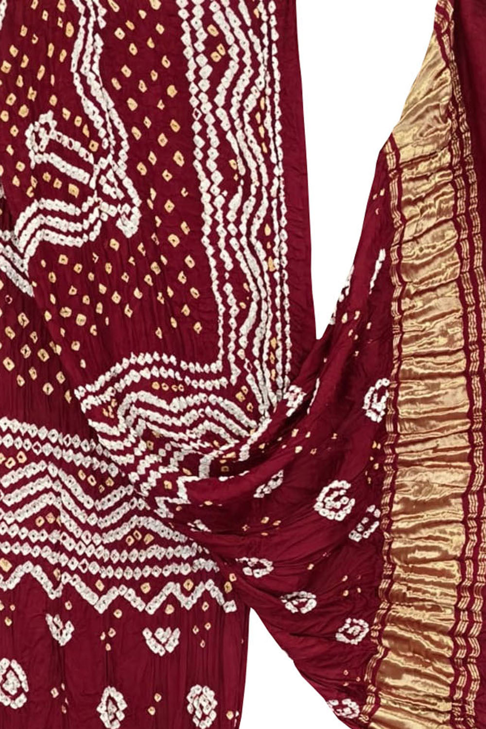 Maroon Bandhani Modal Silk Dupatta